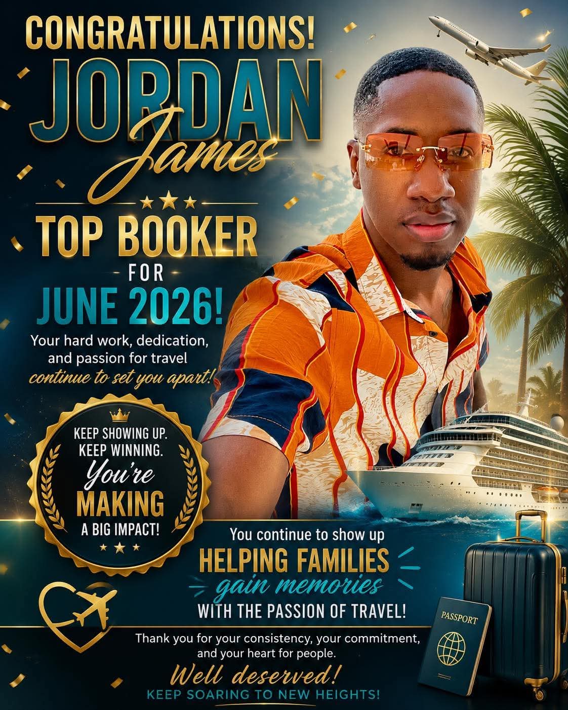 Jordan James named a top booker for June 2026